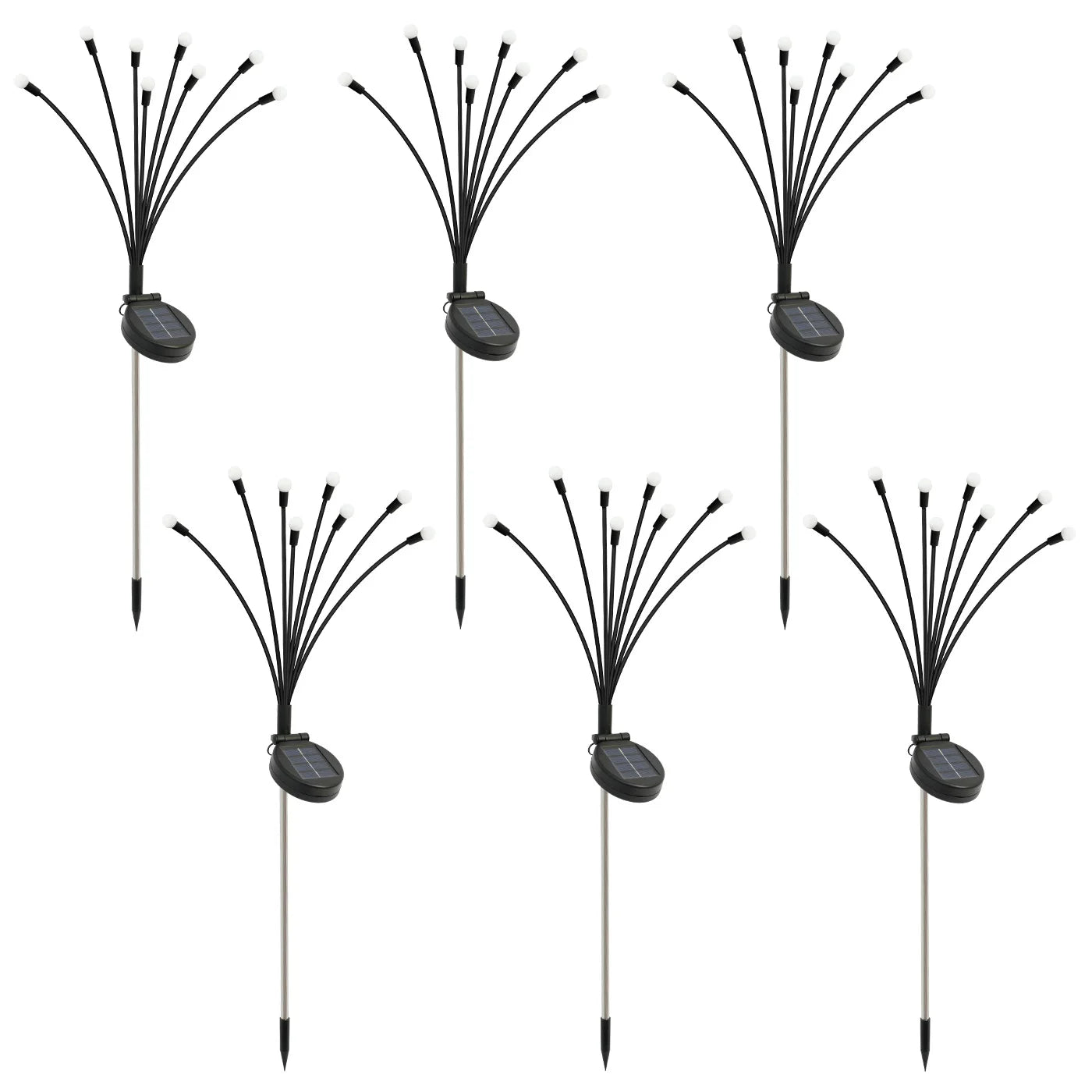 8-Head Solar Firefly Lights LED Solar Outdoor Decorative Garden Lights Waterproof High Flexibility Yard Patio Pathway Holiday