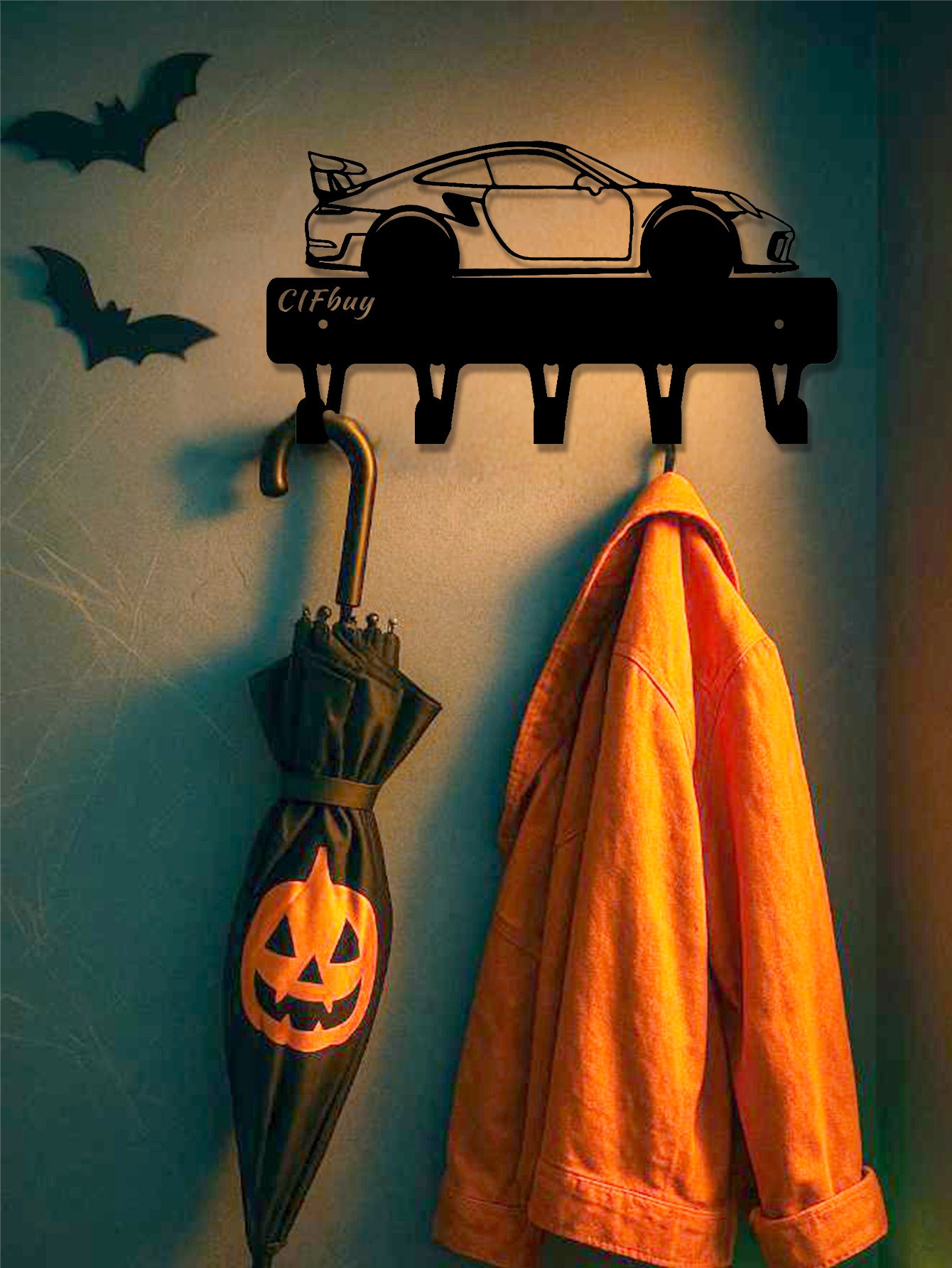 1PCS Industrial Chic Black Metal Wall Hook - Saving Wall Mount Organizer