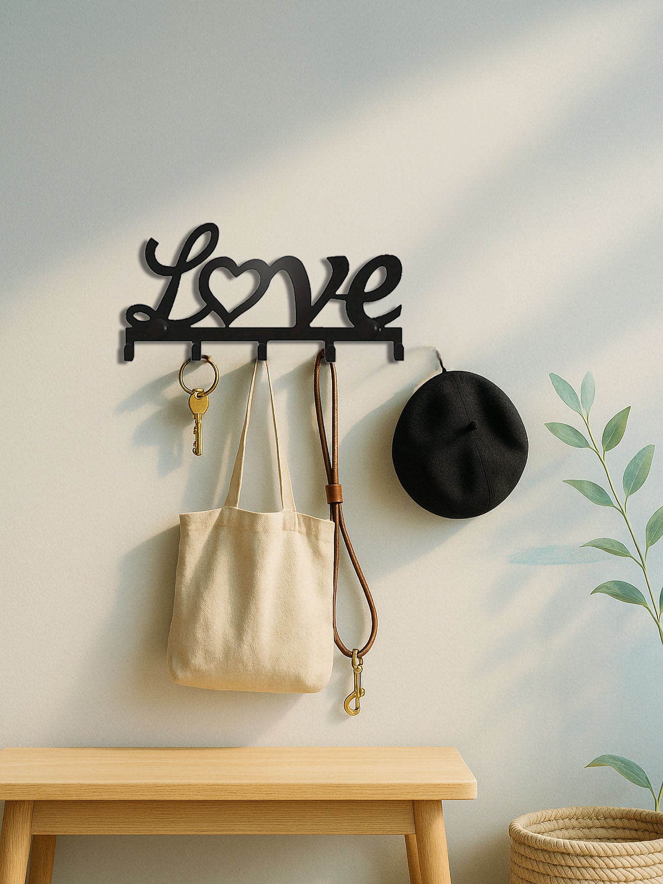 Wall-Mounted Metal Rack Multifunctional Key Holder, Practical Decor Highlight