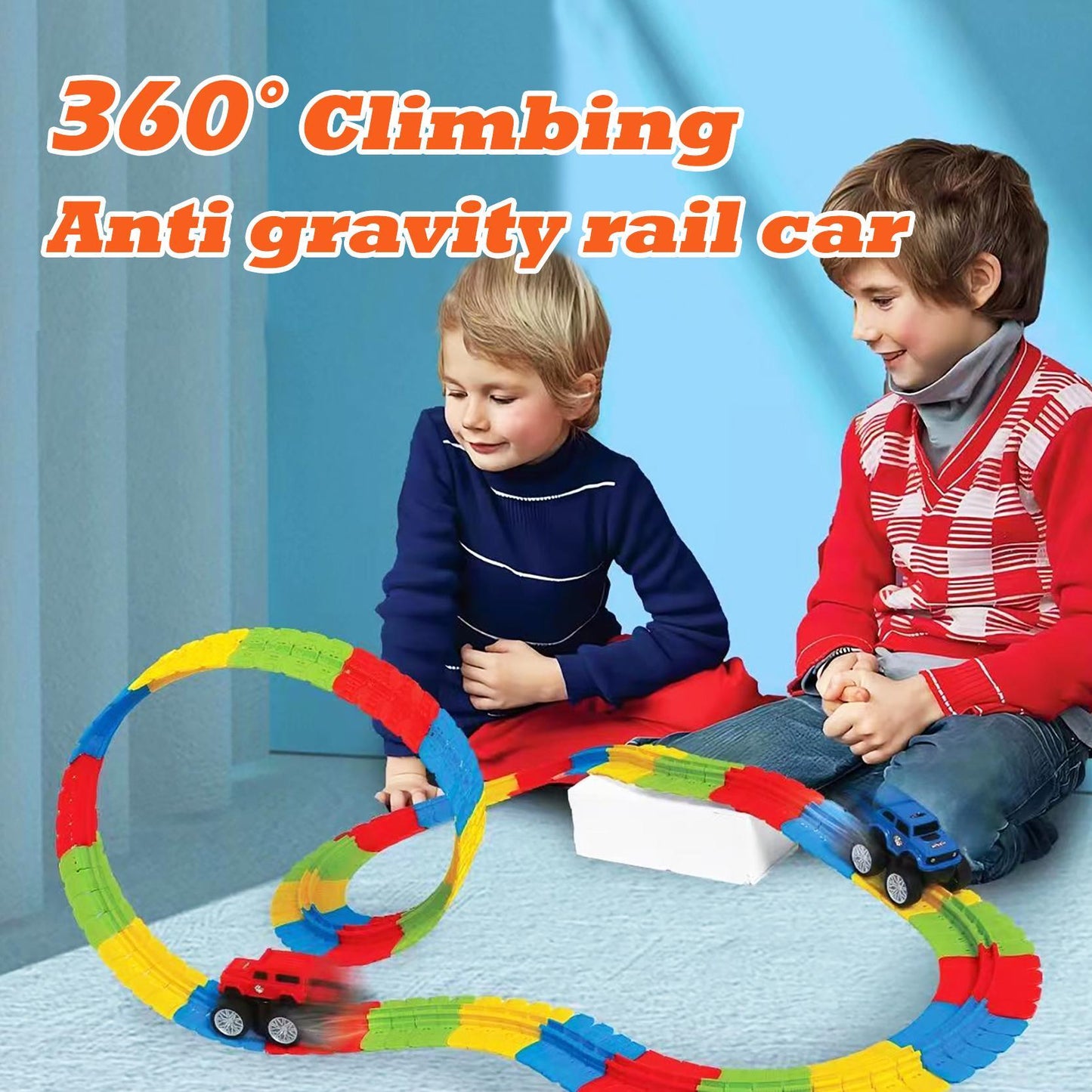92-piece Anti-gravity Track Racing Adventure Toys Suitable For Car Scene Building, Children And Family Entertainment, Children's Early Education Toys