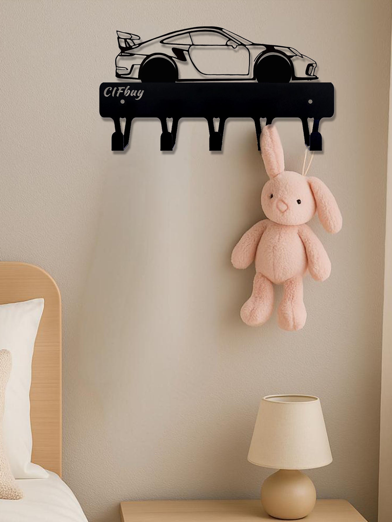 1PCS Industrial Chic Black Metal Wall Hook - Saving Wall Mount Organizer