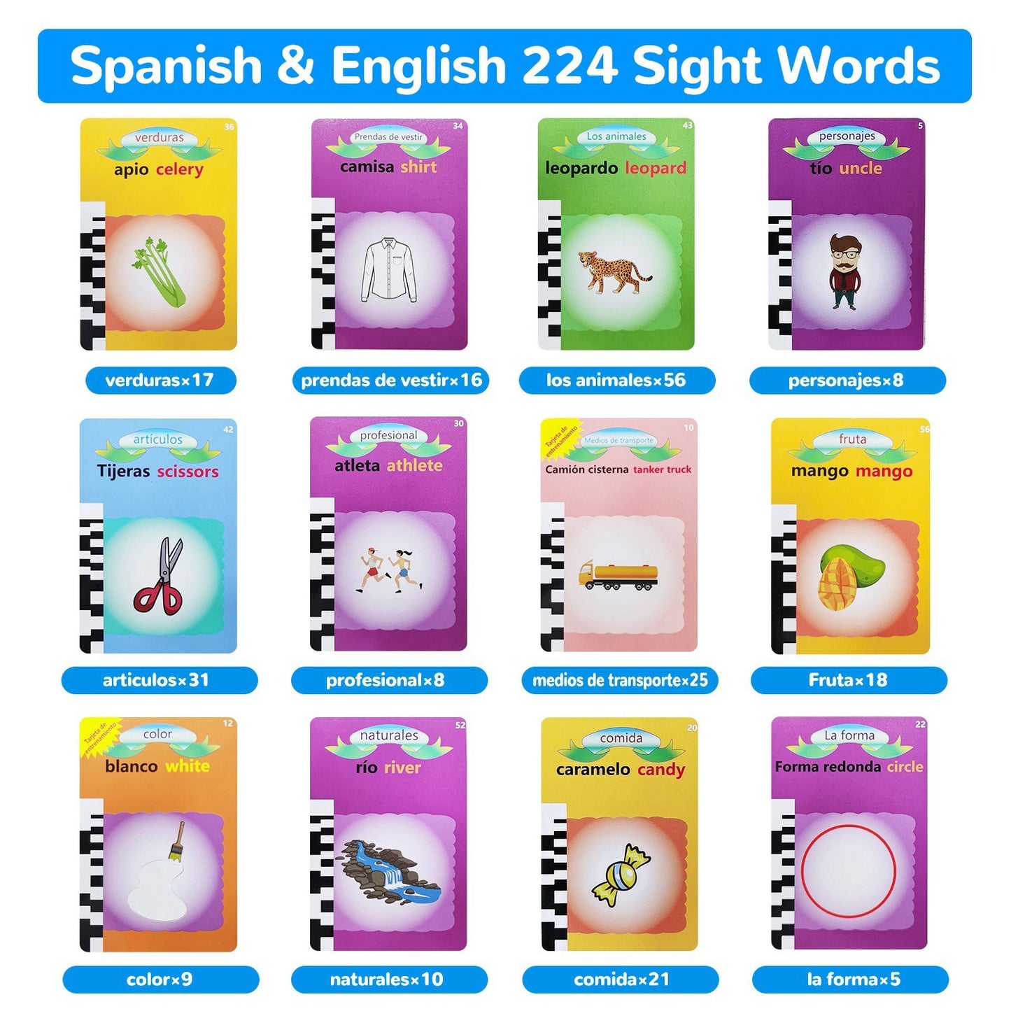 Blue-Pink Color Options -- 1Pc Spanish & English Talking Flash Cards 224 Sight Words Bilingual Flash Cards Rechargeable Card Early Educational Toy For Boys Girls Aged 1 2 3 4 5 6 7 8 Years Old
