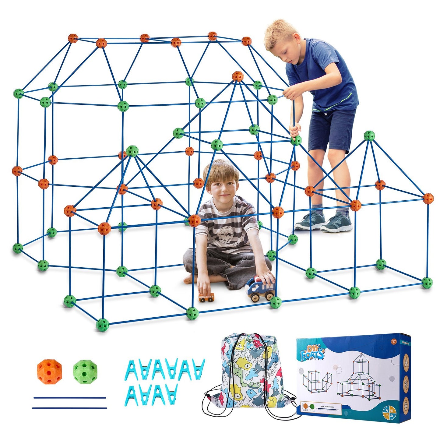 Tent Fort Building Kit For Kids STEM Construction Toy Set Castle 180PCS