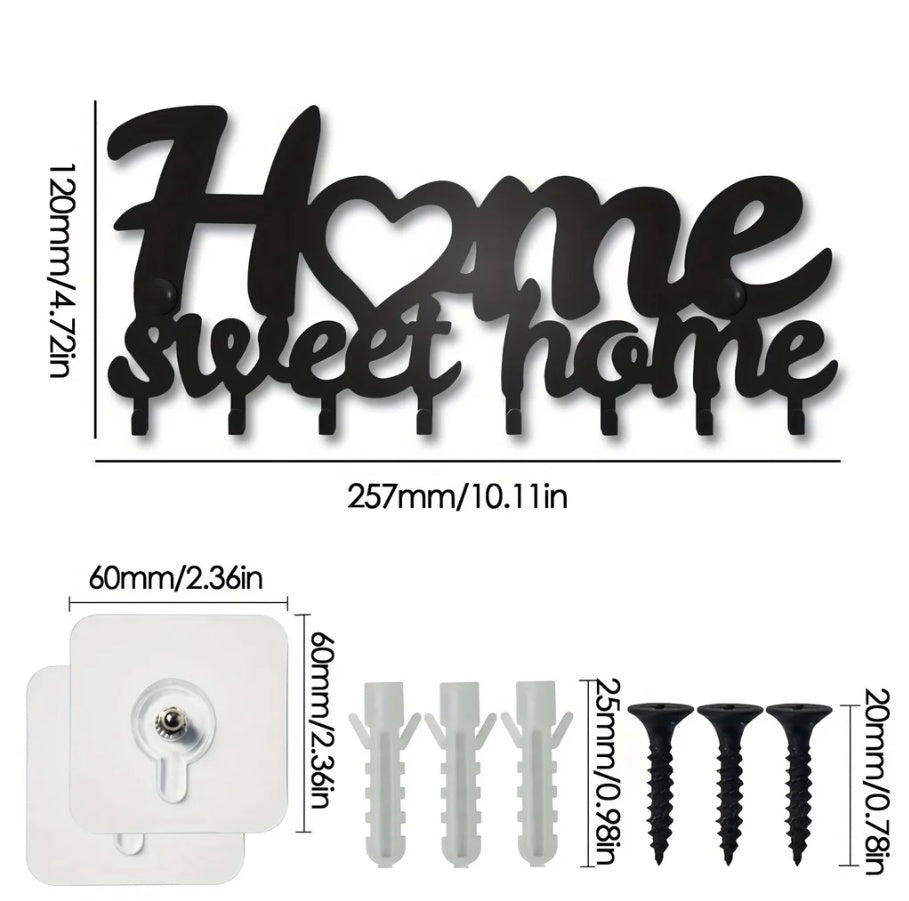 Sleek Adhesive Key Holder - Metal Key Holder Wall Mount W Contemporary Design