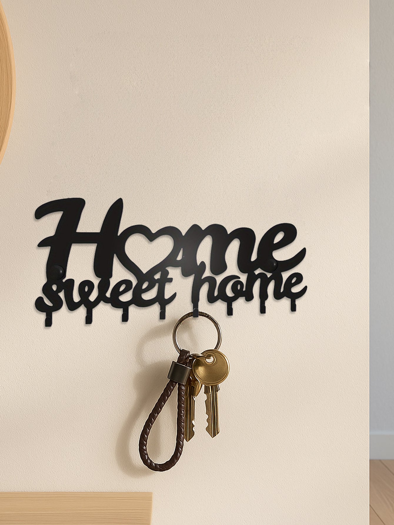 Sleek Adhesive Key Holder - Metal Key Holder Wall Mount W Contemporary Design