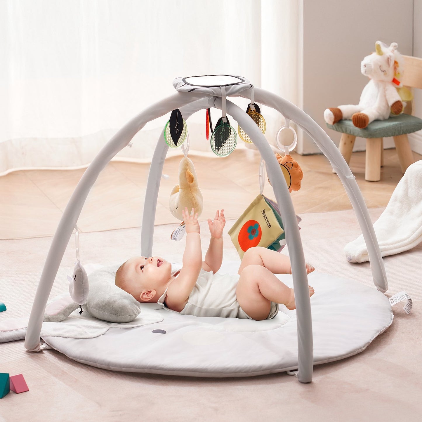 Baby Play Gym Mat Tummy Time Activity Mat With 5 Sensory Toys