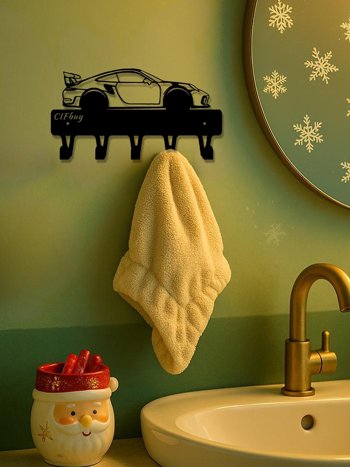 1PCS Industrial Chic Black Metal Wall Hook - Saving Wall Mount Organizer