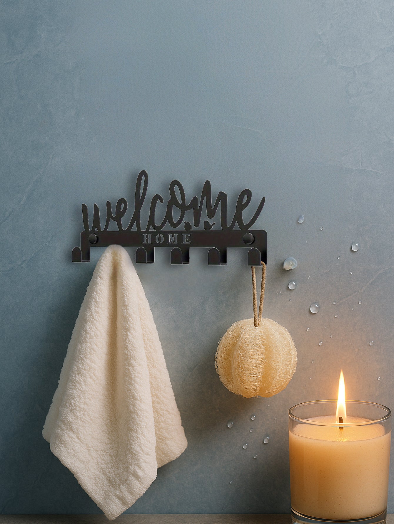 Elegant WELCOME Key Holder W 8 Hooks - Wall-Mounted Organizer For Entryway