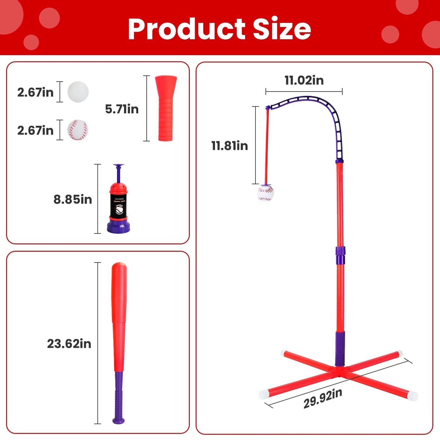 1Set 3 In 1 Baseball Toy Set For 3 To 5Years Old Kids And Toddlers Includes Tee Ball Stand Hanging Tee Automatic Ball Launcher With Adjustable Height For Indoor Outdoor Play Perfect Gift