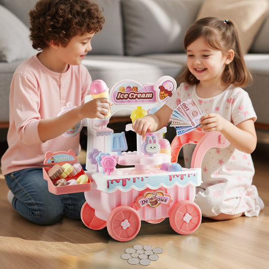 Ice Cream Cart For Kids Pretend Play Ice Cream Shop For KidsPink