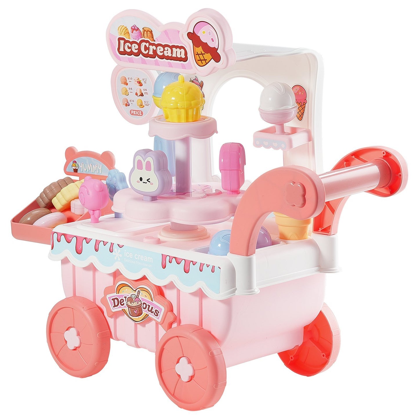 Ice Cream Cart For Kids Pretend Play Ice Cream Shop For KidsPink
