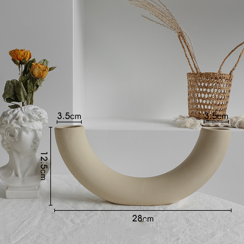Simplicity Ceramic Vase Dry Flower Arrangement Home Decoration Ornament Living Room Display Art Vases - Image 9