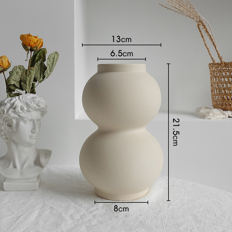 Simplicity Ceramic Vase Dry Flower Arrangement Home Decoration Ornament Living Room Display Art Vases - Image 2