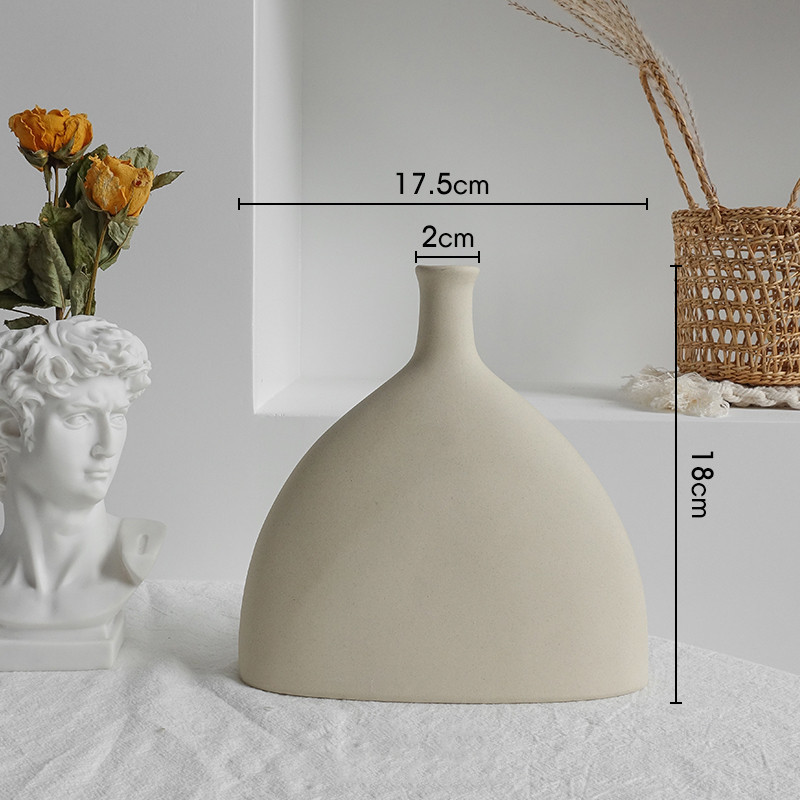 Simplicity Ceramic Vase Dry Flower Arrangement Home Decoration Ornament Living Room Display Art Vases - Image 3