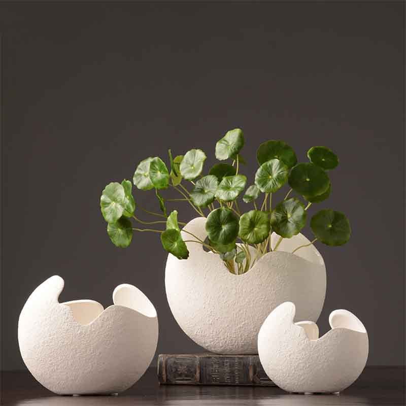 Simple white ceramic vase decoration - Image 2