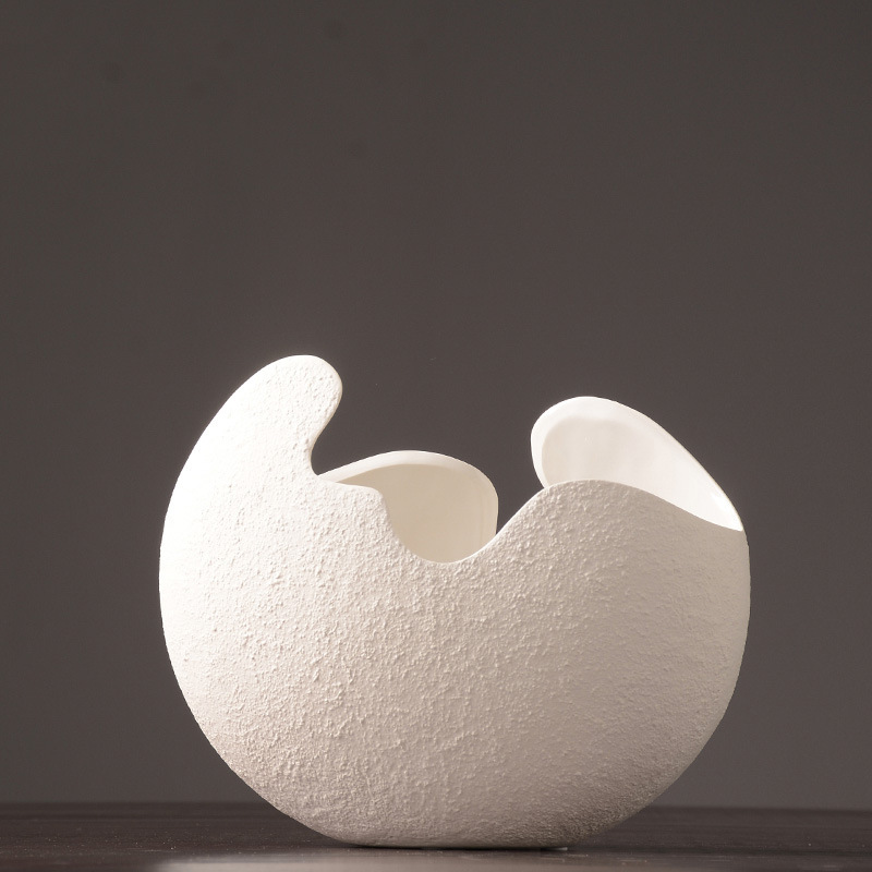 Simple white ceramic vase decoration - Image 4