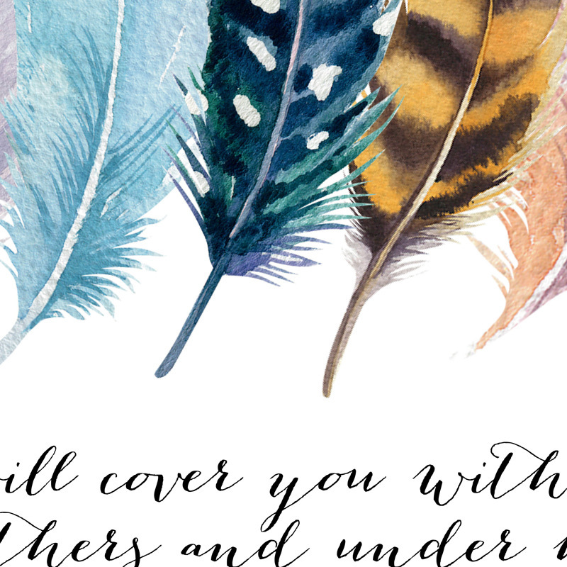 Painting Bird Feather Scripture Christian Oil Painting - Image 5