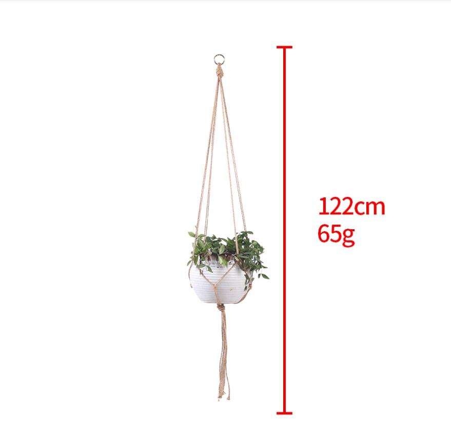 Hand-woven plant hanging basket cotton rope sling basket - Image 3
