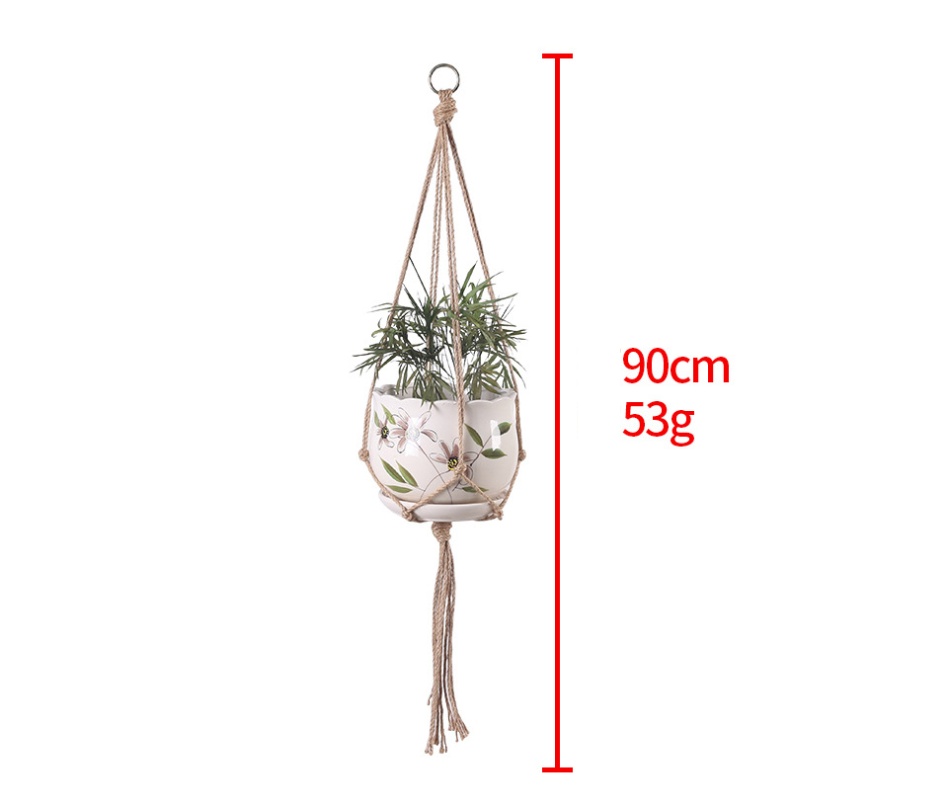 Hand-woven plant hanging basket cotton rope sling basket - Image 5