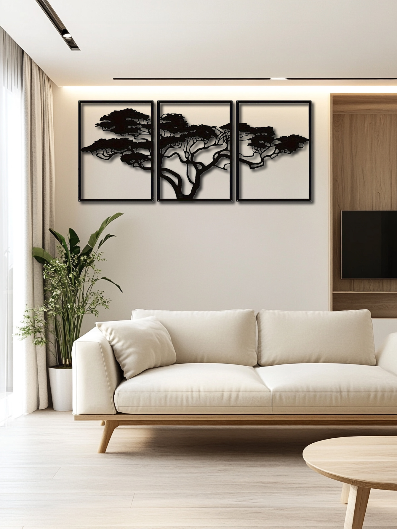Set Of 3 Black Metal Tree Of Life Wall Arts,Stunning Boho Spiritual Decor - Image 4